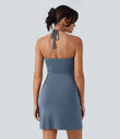 Halter Tie Back Mini Resort Dress with Pockets - Mountain Spring