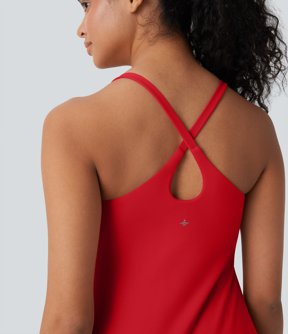 SoftlyZero™ Plush Active Dress-Longer Length-Easy Peezy Edition DD-F Cups - Tomato