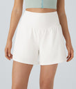 SoftlyZero™ Airy Super High Waisted 2-in-1  Cool Touch Yoga Shorts 5'' with Pockets-Longer Length - White