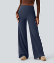 DayStretch High Waisted Tummy Control Wide Leg Baggy Yoga Pants with Pockets - Midnight Blue