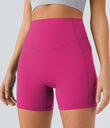 Halara UltraSculpt™ High Waisted Scrunch Butt Lifting Tummy Control Pocket Shaping Workout Biker Shorts 5'' - Fuchsia Purple