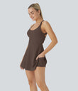 SoftlyZero™ Airy Backless Twisted Cool Touch Dance Active Dress-Easy Peezy Edition - Chocolate Martini