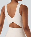 SoftlyZero™ Airy U Neck 2-in-1 Pocket Mini Cool Touch Dance Active Dress-Easy Peezy - Egret