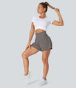 SoftlyZero™ Airy Super High Waisted 2-in-1 Cool Touch Yoga Shorts with Pockets - Steeple Gray