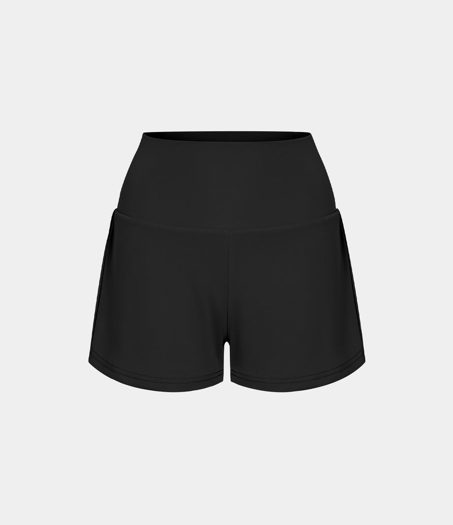 SoftlyZero™ Airy Super High Waisted 2-in-1 Cool Touch Yoga Shorts with Pockets - Black