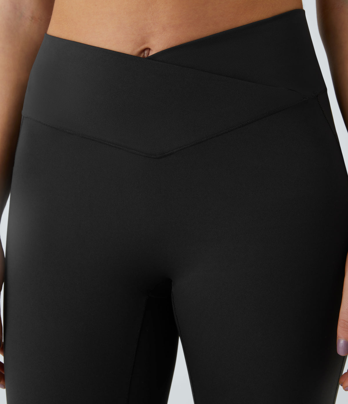 Patitoff™ 2.0 Pet Hair Resistant High Waisted Crossover Side Pocket Yoga Leggings - Black