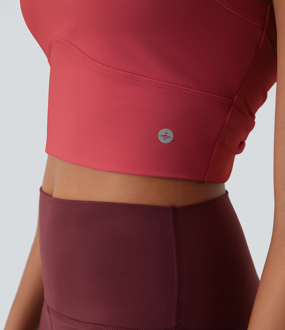 SoftlyZero™ Plush Cut Out Cropped Yoga Tank Top - Winterberry