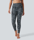 Halara UltraSculpt™ Leopard Print High Waisted Tummy Control Yoga Leggings with Pockets - Black and Silver Leopard Print
