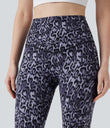 Halara UltraSculpt™ Leopard Print High Waisted Tummy Control Yoga Leggings with Pockets - Black and Purple Leopard