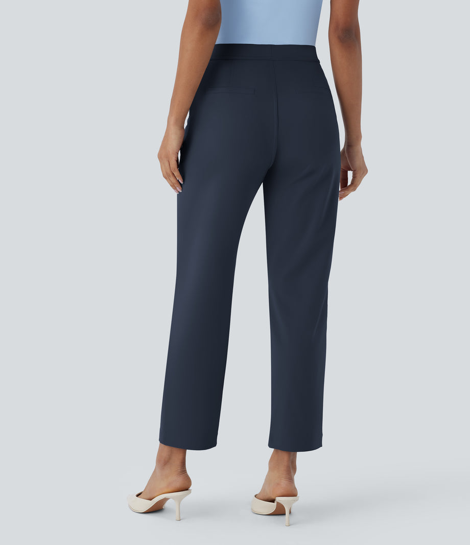 Halara Flex™ DayStretch High Waisted Pocket Ankle Length Tapered Work Pants - Midnight Blue
