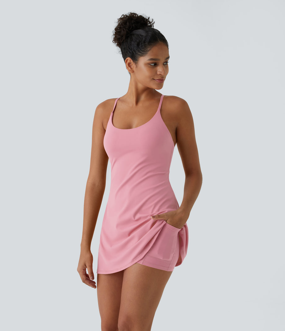 SoftlyZero™ Plush Backless Active Dress-Easy Peezy Edition - Lemonade Pink