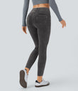 Halara Flex™ High Waisted Pocket Denim Casual Leggings - Hemp Black Denim