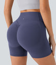 Halara UltraSculpt™ High Waisted Scrunch Butt Lifting Tummy Control Pocket Shaping Workout Biker Shorts 5'' - Mood Indigo