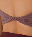 Double Straps Cropped Yoga Tank Top - Smoke Plum