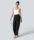 Halara Flex™ High Waisted Tie Side Wide Leg Work Pants - Black