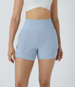 Breezeful™ Super High Waisted Curved Hem 2-in-1 Pocket Quick Dry Yoga Shorts 3.5'' - Angel Falls