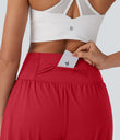 SoftlyZero™ Airy Super High Waisted 2-in-1 Cool Touch Yoga Shorts 7" with Pockets - Salsa