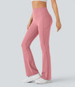 Halara UltraSculpt™ High Waisted Scrunch Butt Lifting Tummy Control Pocket Shaping Yoga Bootcut Leggings - Rose Pink