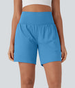 SoftlyZero™ Airy Super High Waisted 2-in-1 Cool Touch Yoga Shorts 7" with Pockets - Bonnie Blue