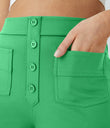 DayStretch High Waisted Pockets Straight Leg Casual Pants - Irish Green