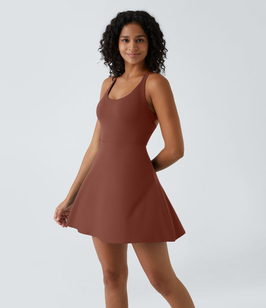 Flare Mini Dance Active Dress-Longer Length - Sequoia