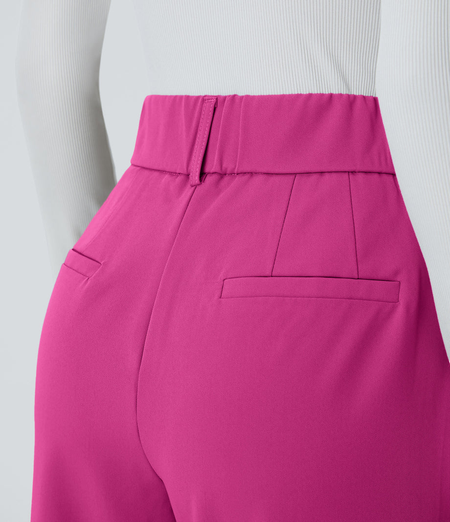 Halara Flex™ High Waisted Pocket Solid Work Tapered Pants - Fuchsia Fedora