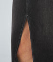 Halara Flex™ High Waisted Pockets Bodycon Washed Denim Casual Midi Skirt - Dirty Grey Black Denim