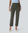 Halara Flex™ DayStretch High Waisted Pocket Ankle Length Tapered Work Pants - Forest Night