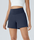 SoftlyZero™ Airy Super High Waisted 2-in-1  Cool Touch Yoga Shorts 5'' with Pockets-Longer Length - Mood Indigo