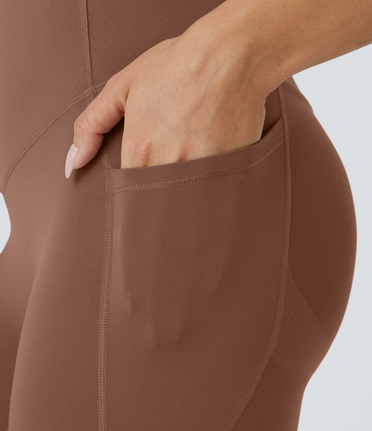 Halara UltraSculpt™ High Waisted Butt Lifting Tummy Control Pocket Shaping Workout Leggings - Thick Earthy Brown