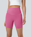 Halara UltraSculpt™ High Waisted Tummy Control Pocket Shaping Training Biker Shorts 7'' - Pink Power