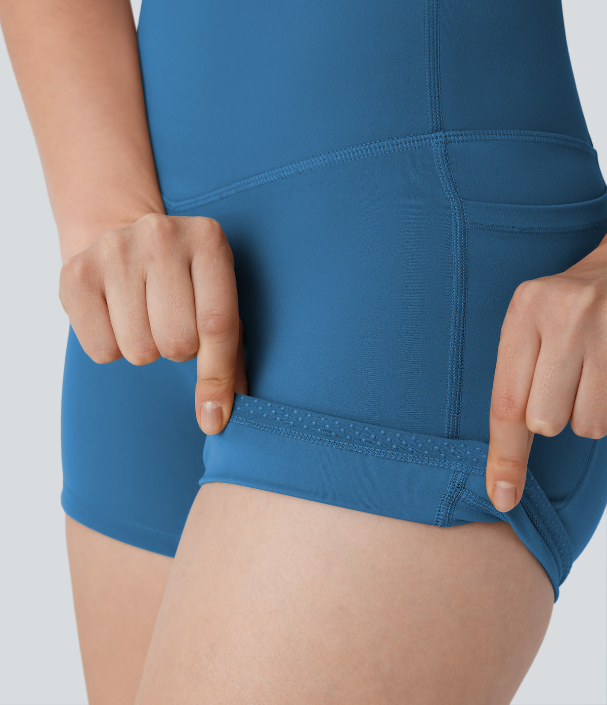 Halara UltraSculpt™ High Waisted Tummy Control Pocket Shaping Training Biker Shorts 3'' - Vallarta Blue