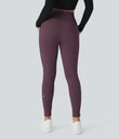 SoftlyZero™ Plush High Waisted Drawstring Pocket Plain Full Length Joggers - Dusky Evening purple