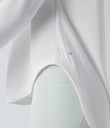 One Shoulder Long Sleeve Thumb Hole Curved Hem High Low Quick Dry Yoga Sports Top-Built-in Bra - White