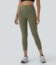 Halara UltraSculpt™ High Waisted Scrunch Butt Lifting Tummy Control Pocket Shaping Capri Training Leggings - Grass Grey Green