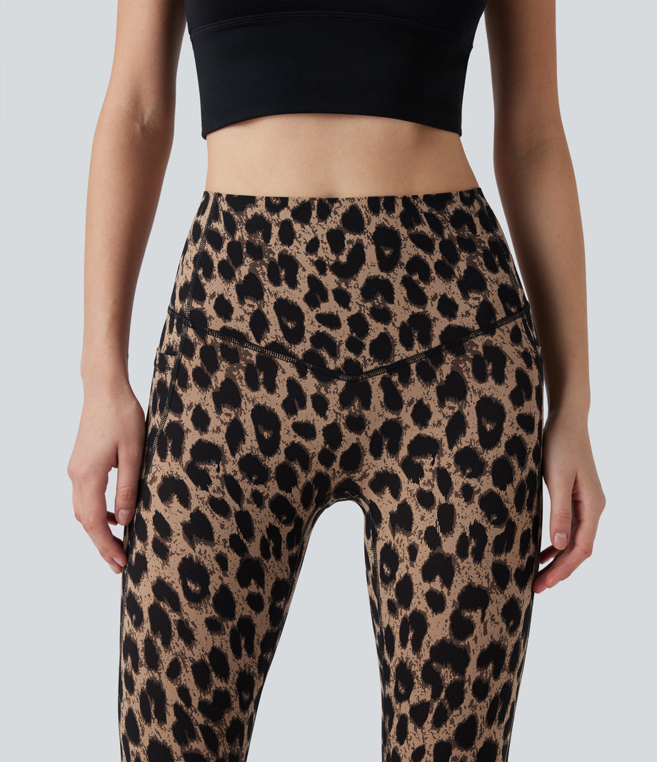 Halara UltraSculpt™ Leopard Print High Waisted Tummy Control Yoga Leggings with Pockets - Toffee Leopard