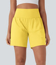 SoftlyZero™ Airy Super High Waisted 2-in-1 Cool Touch Yoga Shorts 7" with Pockets - Goldfinch