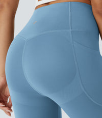 Halara UltraSculpt™ High Waisted Butt Lifting Tummy Control Pocket Shaping Workout Leggings - Whale Blue