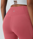 SoftlyZero™ Crossover Pocket Plain Leggings-UPF50+ - Begonia Rouge
