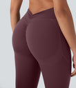Halara UltraSculpt™ High Waisted Tummy Control Butt Lifting Ruched Pocket Shaping Yoga Leggings - Evening Red