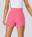 SoftlyZero™ Airy Super High Waisted 2-in-1 Cool Touch Yoga Shorts with Pockets - Pink Lemonade