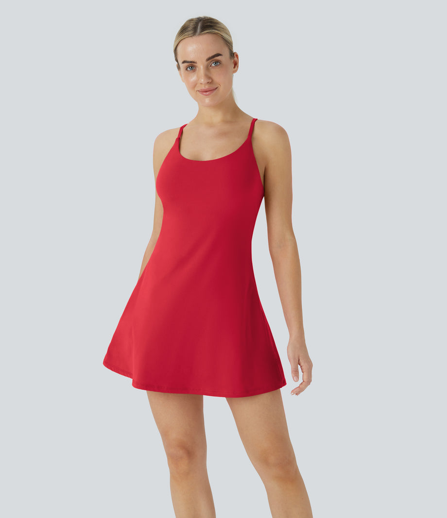 SoftlyZero™ Plush Backless Active Dress - Mars Red