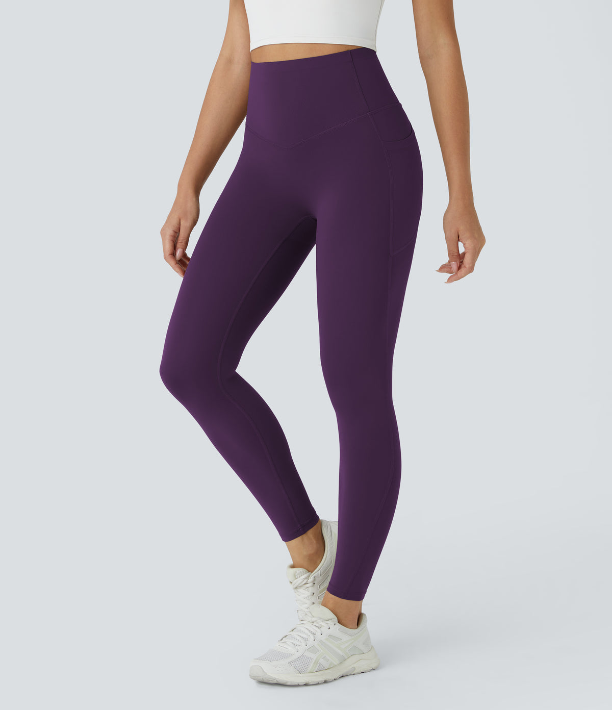 Halara UltraSculpt™ High Waisted Butt Lifting Tummy Control Pocket Shaping Workout Leggings - Blackberry Cordial