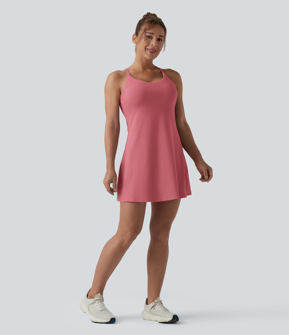 Softlyzero™ Plush Backless Active Dress-Easy Peezy Edition DD-F - Begonia Rouge