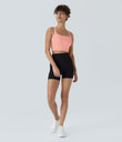 SoftlyZero™ Airy Square Neck Backless Crisscross Cropped Cool Touch Yoga Tank Top-UPF50+ - Peach Melba