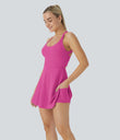SoftlyZero™ Airy Backless Twisted Cool Touch Dance Active Dress-Easy Peezy Edition - Fuchsia Fedora