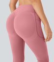 Halara UltraSculpt™ High Waisted Scrunch Butt Lifting Tummy Control Pocket Shaping Yoga Bootcut Leggings - Rose Pink