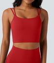 Halara UltraSculpt™ Double Straps Twisted Backless Cropped Yoga Tank Top - Aura Orange
