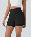 SoftlyZero™ Airy Super High Waisted 2-in-1 Cool Touch Yoga Shorts 5'' with Pockets - Black