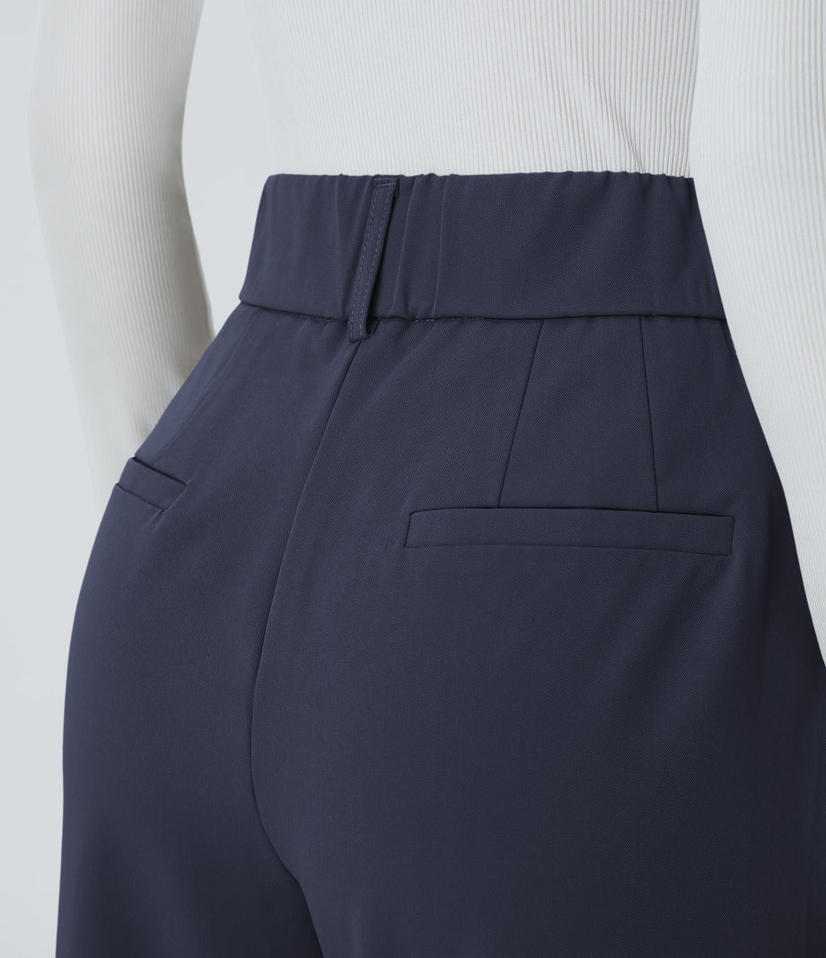 Halara Flex™ High Waisted Pocket Solid Work Tapered Pants - Black Iris